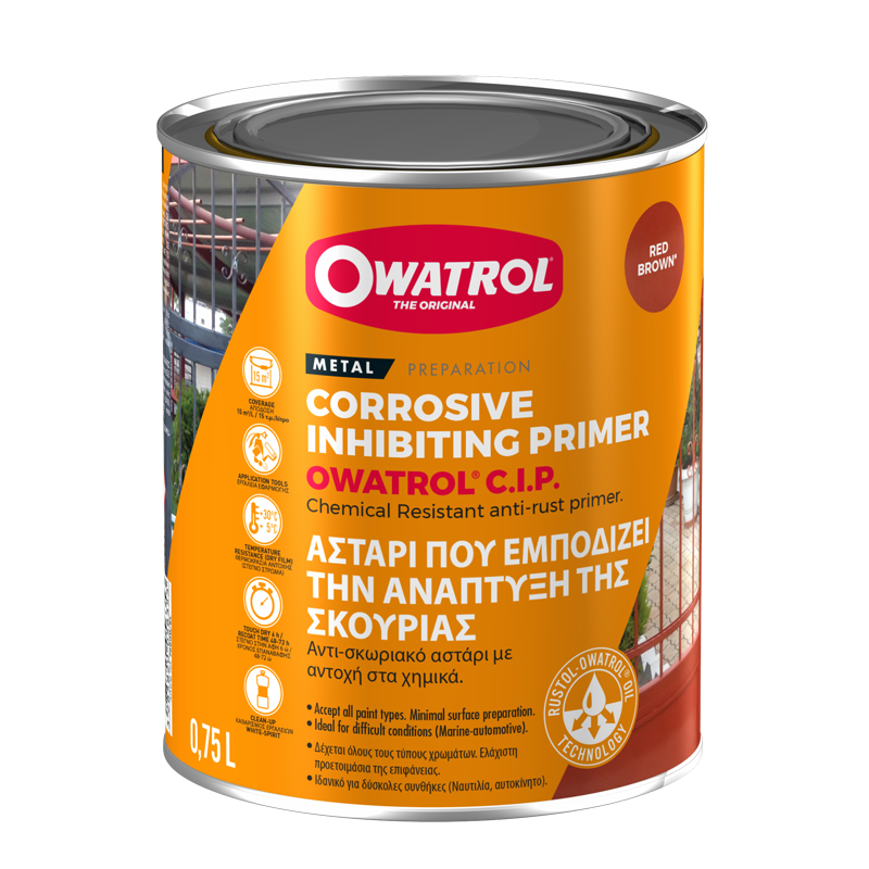 Rust-inhibiting penetrating primer for overcoating with any paint